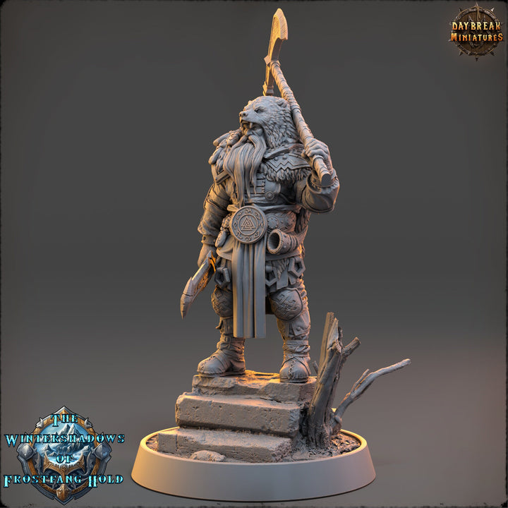 Viking Human Ranger Fighter Axe &amp; Sword PC NPC | 28mm,32mm,54mm,75mm, 100mm Scales | Dungeons and Dragons | Pathfinder | Daybreak Miniatures