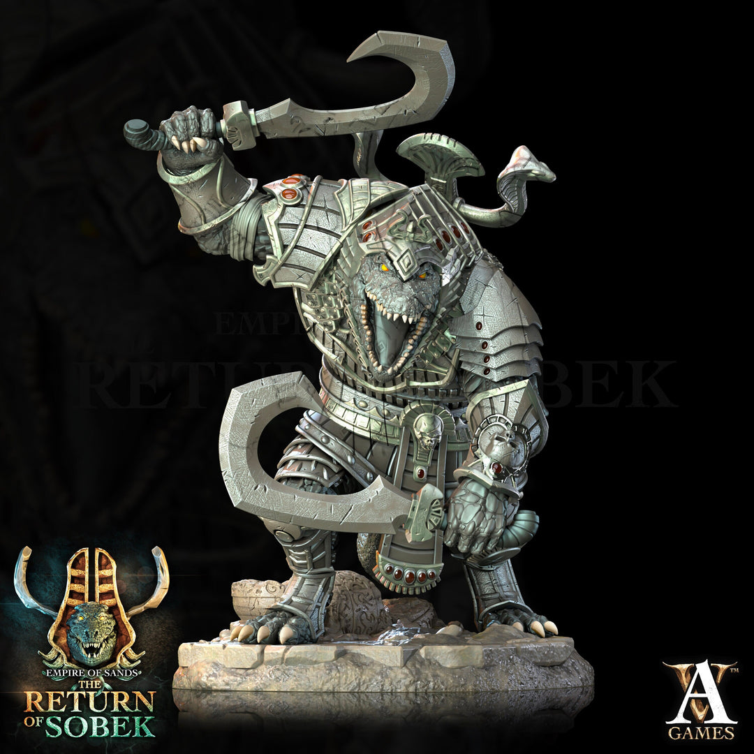 Lizardfolk Crocodilian Lizardman | 28mm, 32mm, 54mm, 75mm, 100mm Scale Resin Miniature | Dungeons and Dragons 5e Miniatures | Pathfinder |