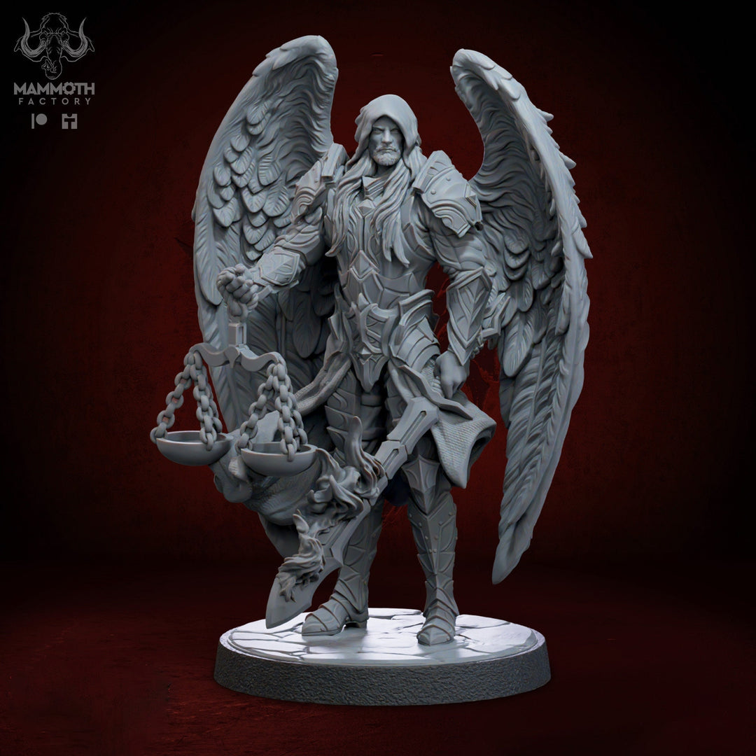 Human Winged Paladin Cleric Celestial | Miniature | 28mm, 32mm, 54mm,75mm, 100mm Scales | Pathfinder Figure | DnD | Figurine unpainted |