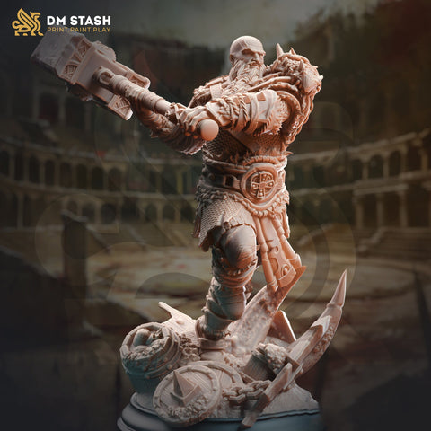 Goliath Human Barbarian Fighter Miniature | 28mm,32mm,54mm,75mm,100mm Scales | Dungeons and Dragons Pathfinder | DM Stash