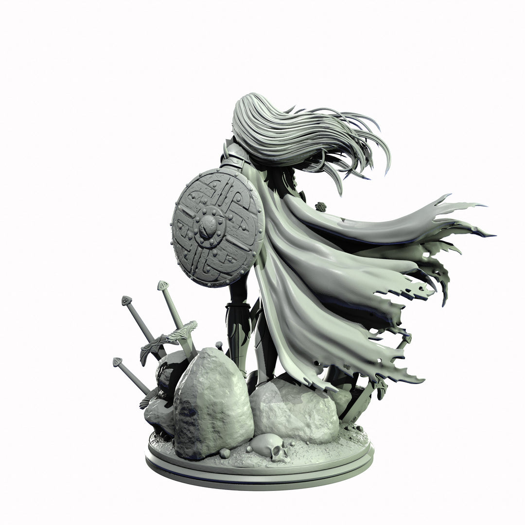Female Human Paladin , PC NPC Miniature | NSFW Topless &amp; Nude versions | 28mm, 32mm,54mm, 75mm, 100mm Scales |DnD 5e