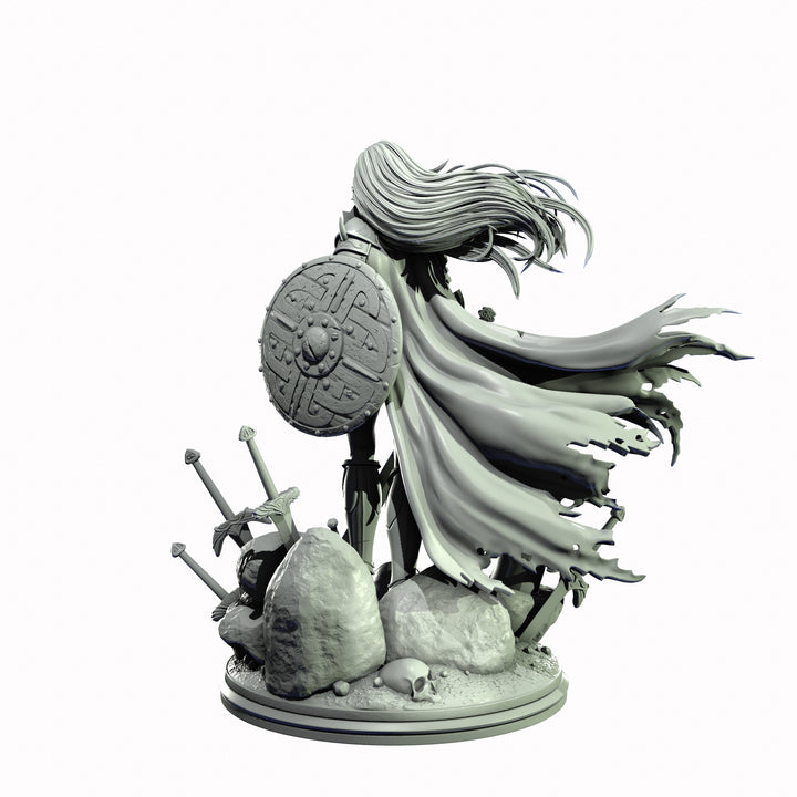 Female Human Paladin , PC NPC Miniature | NSFW Topless &amp; Nude versions | 28mm, 32mm,54mm, 75mm, 100mm Scales |DnD 5e