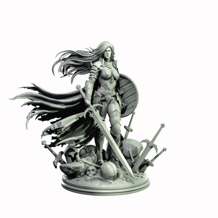 Female Human Paladin , PC NPC Miniature | NSFW Topless &amp; Nude versions | 28mm, 32mm,54mm, 75mm, 100mm Scales |DnD 5e