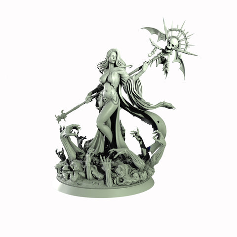 Necromancer, Wizard, Warlock, Sorcerer , PC NPC Miniature | NSFW Topless & Nude versions | 28mm, 32mm,54mm, 75mm, 100mm Scales | DnD 5e