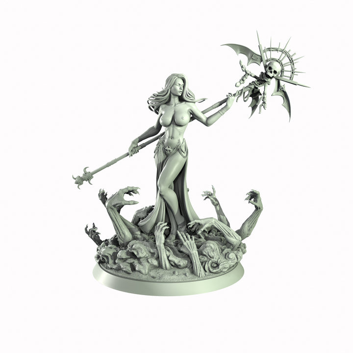 Necromancer, Wizard, Warlock, Sorcerer , PC NPC Miniature | NSFW Topless &amp; Nude versions | 28mm, 32mm,54mm, 75mm, 100mm Scales | DnD 5e