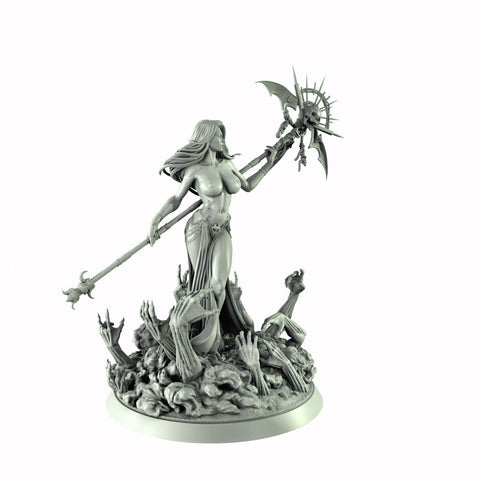 Necromancer, Wizard, Warlock, Sorcerer , PC NPC Miniature | NSFW Topless & Nude versions | 28mm, 32mm,54mm, 75mm, 100mm Scales | DnD 5e