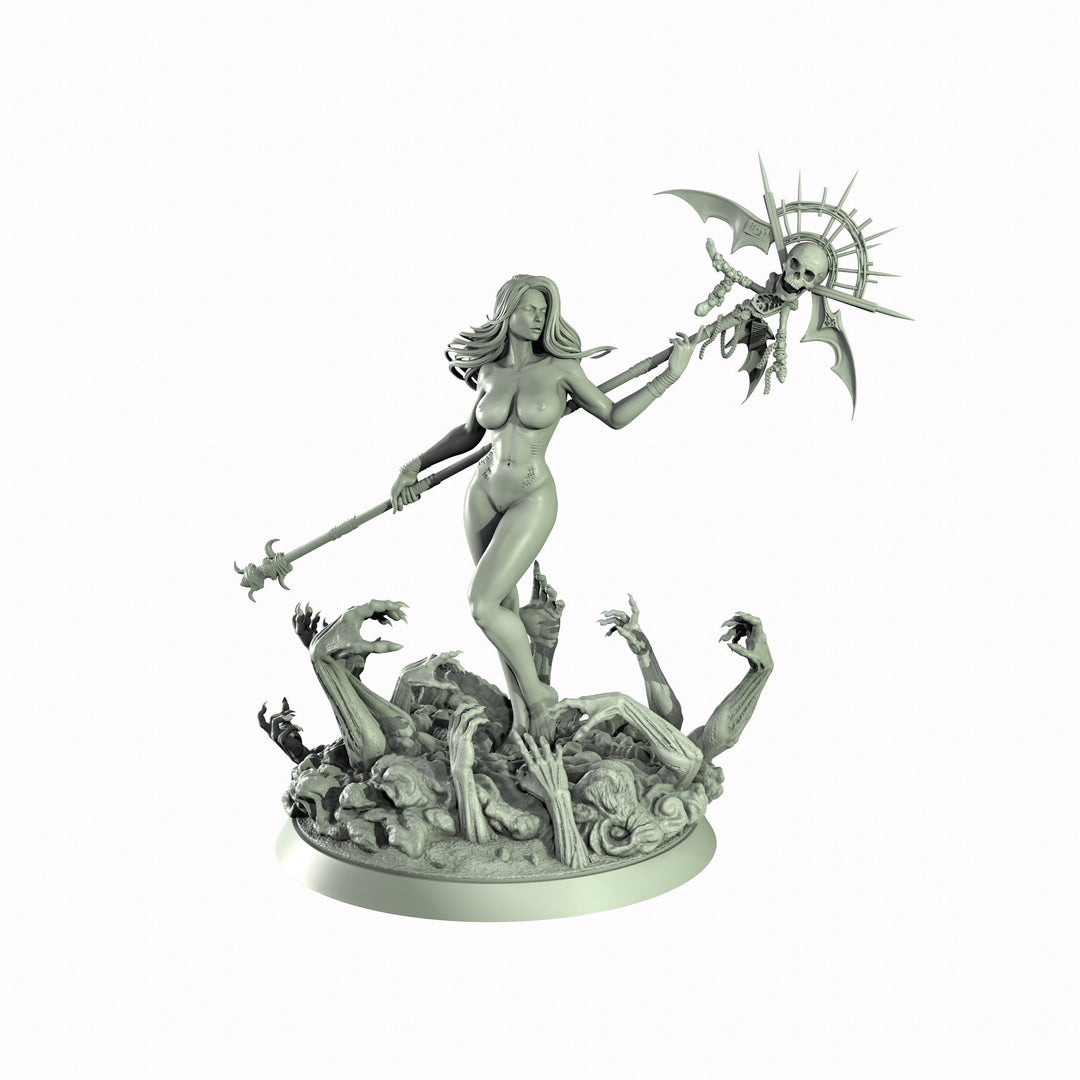 Necromancer, Wizard, Warlock, Sorcerer , PC NPC Miniature | NSFW Topless &amp; Nude versions | 28mm, 32mm,54mm, 75mm, 100mm Scales | DnD 5e