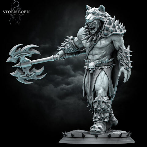 Half-Orc Barbarian, Fighter PC / NPC | 28mm, 32mm,54mm,75mm,100mm Scales | Player Character Mini -D&D 5e Pathfinder Figurine