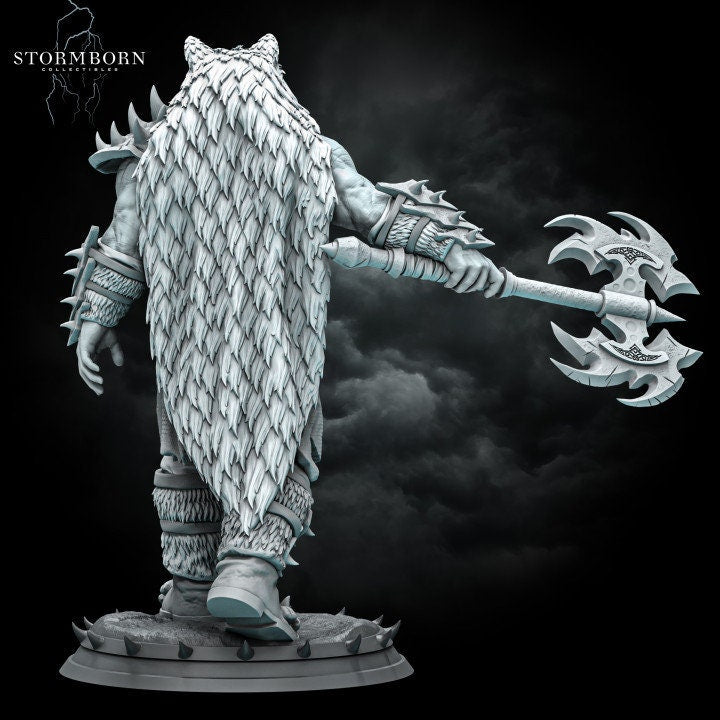 Half-Orc Barbarian, Fighter PC / NPC | 28mm, 32mm,54mm,75mm,100mm Scales | Player Character Mini -D&amp;D 5e Pathfinder Figurine