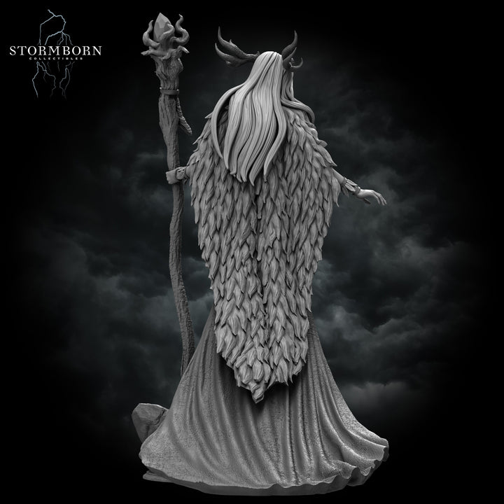 Female Elf Fey Druid, PC / NPC Miniature | 28mm, 32mm, 54mm,75mm, 100mm Scales | Pathfinder Figure | DnD | Figurine unpainted |