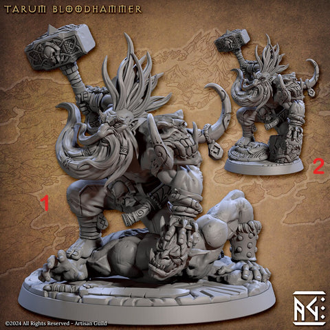 Male Fighter Dwarf with Hammer (option 1: Orc diorama) | 28mm, 32mm, 54mm, 75mm Scale Miniature | Dungeons and Dragons | Artisan Guild