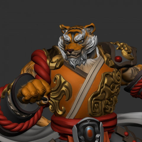 TigerFolk Monk Way of the open Hand, Leonin, Tabaxi | 28mm, 32mm, 54mm, 75mm Scales,100mm Tall | Dungeons and Dragons D&D 5e | Pathfinder