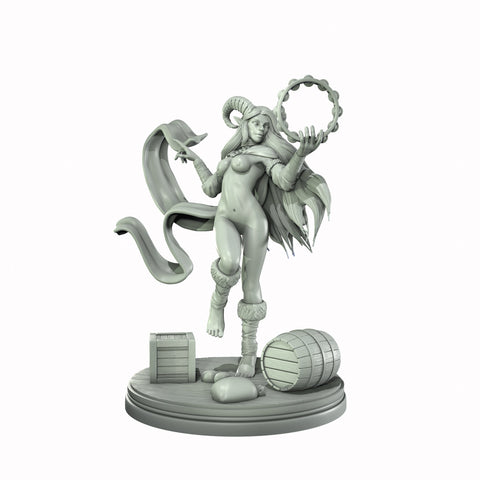 Tiefling Female Bard, Rogue Arcane Trickster, Thief PC NPC Miniature NSFW Topless & Nude versions | 28mm,32mm,54mm,75mm,100mm Scales |DnD 5e