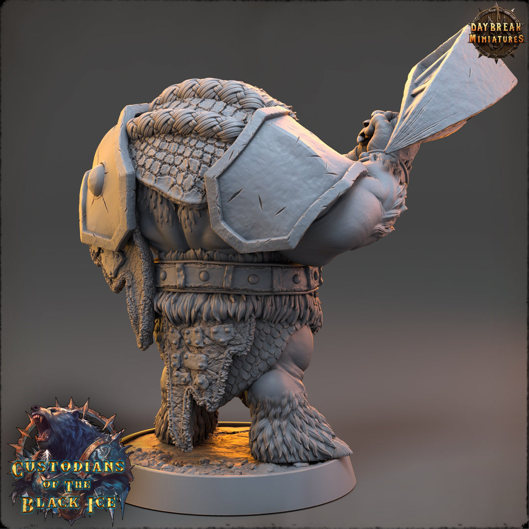 BearFolk Fighter Werebear Humanoid Scales: 28mm, 32mm,54mm,75mm,100mm | D&amp;D 5e | Dungeons and Dragons | Pathfinder | Daybreak Miniatures