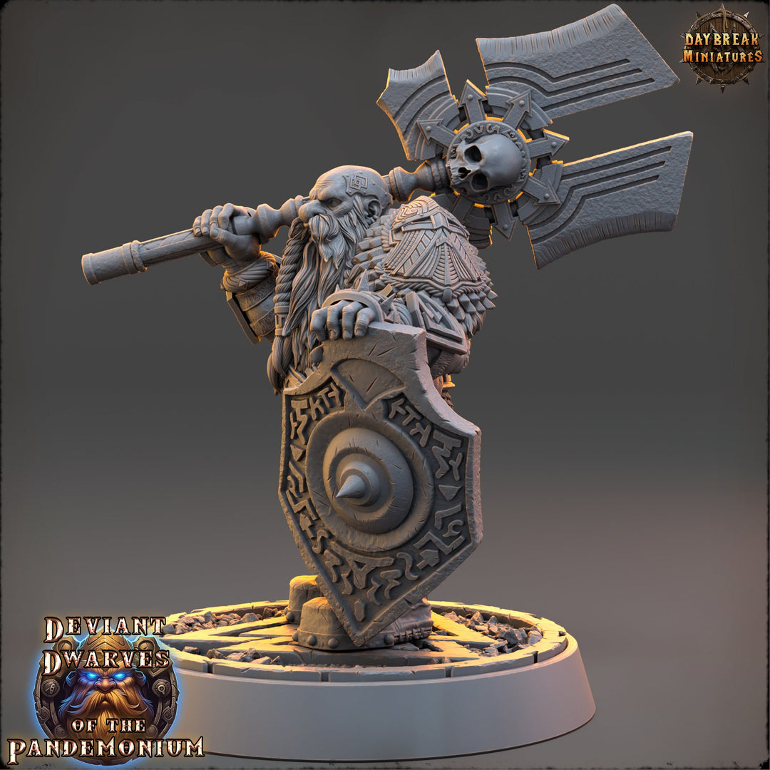 Dwarf Duergar Fighter | D&amp;D| 28mm,32mm,54mm, 75mm, 100mm Scale | Pathfinder Mini for Painting | Daybreak Miniatures