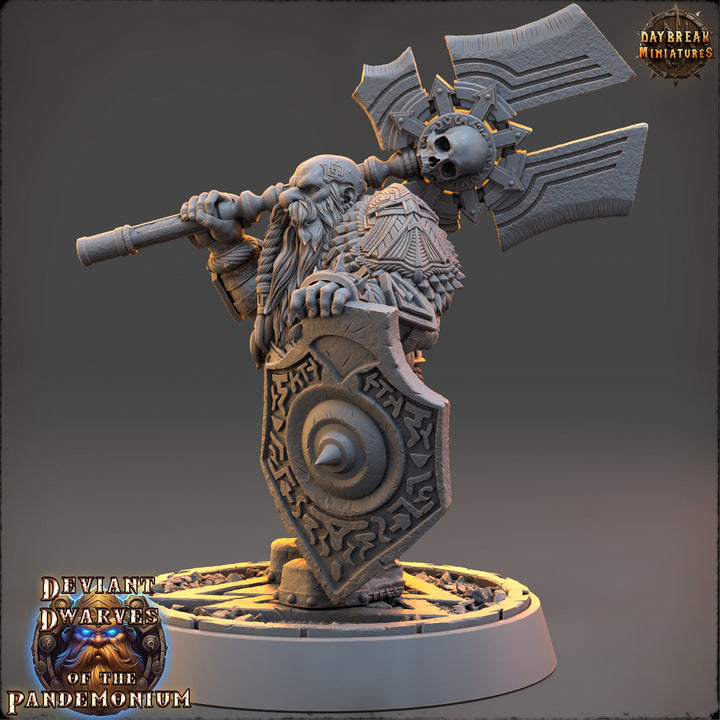 Dwarf Duergar Fighter | D&amp;D| 28mm,32mm,54mm, 75mm, 100mm Scale | Pathfinder Mini for Painting | Daybreak Miniatures