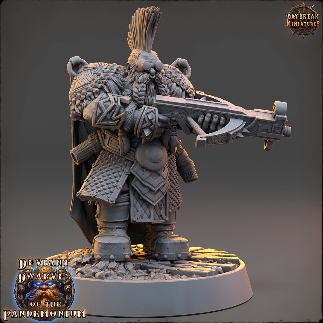 Dwarf Duergar Ranger Sharpshooter Fighter | D&D 5e| 28mm,32mm,54mm, 75mm, 100mm Scale | Pathfinder Mini for Painting | Daybreak Miniatures