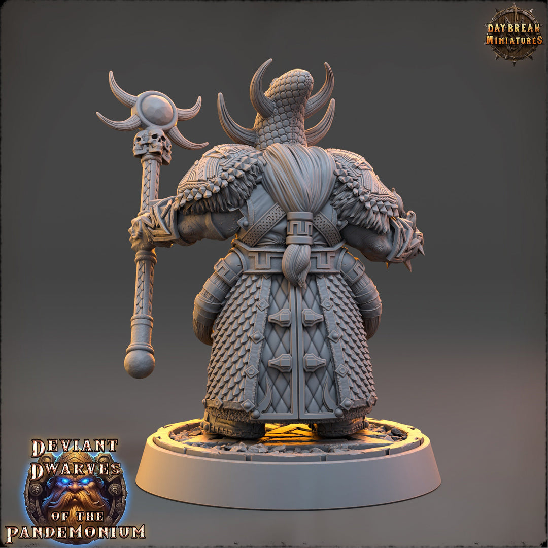 Dwarf Duergar Cleric Wizard | D&amp;D 5e| 28mm,32mm,54mm, 75mm, 100mm Scale | Pathfinder Mini for Painting | Daybreak Miniatures