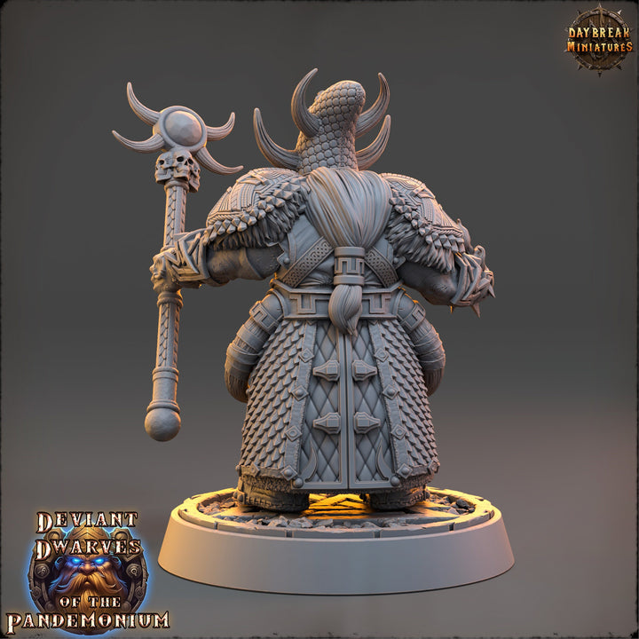 Dwarf Duergar Cleric Wizard | D&amp;D 5e| 28mm,32mm,54mm, 75mm, 100mm Scale | Pathfinder Mini for Painting | Daybreak Miniatures