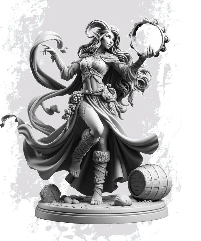 Tiefling Female Bard, Rogue Arcane Trickster, Thief Miniature NSFW Topless &amp; Nude | 5 Sizes /Scales
