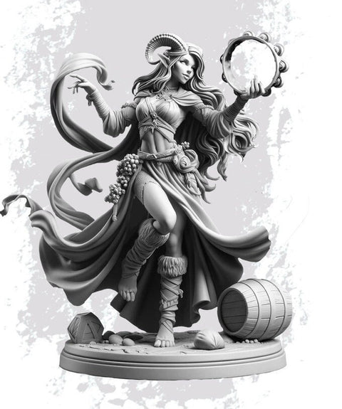 Tiefling Female Bard, Rogue Arcane Trickster, Thief Miniature NSFW Topless & Nude | 5 Sizes /Scales