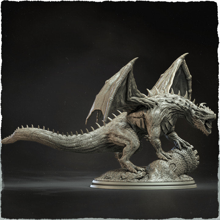 Chromatic Green Dragon (4 sizes) D&amp;D Miniature | 250mm Long, 250mm Wing Span | Resin Dragon Statue | Figurine | Dungeons and Dragons 5e