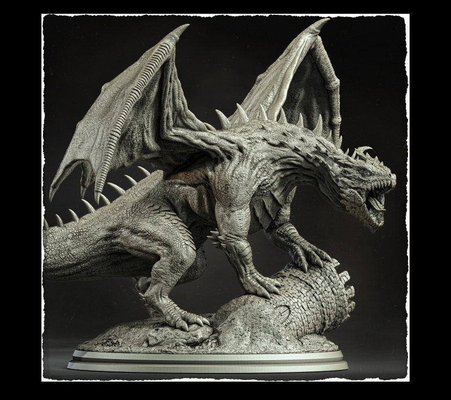 Chromatic Green Dragon (4 sizes) D&D Miniature | 250mm Long, 250mm Wing Span | Resin Dragon Statue | Figurine | Dungeons and Dragons 5e