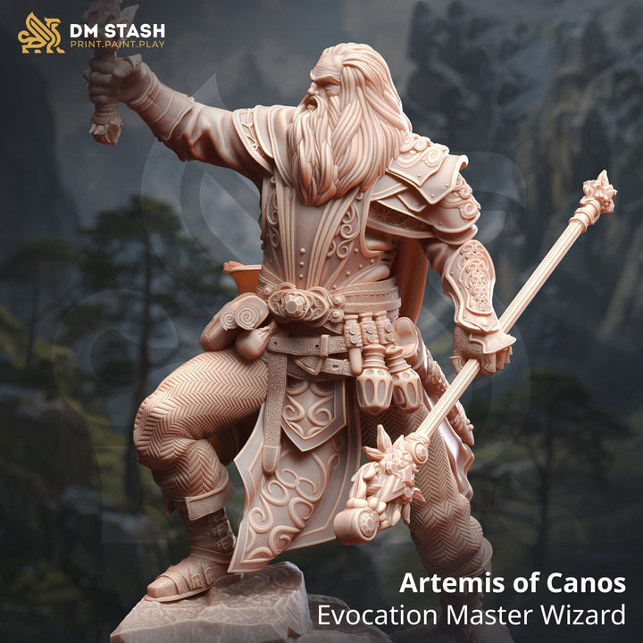 Evocation Wizard, Warlock, Sorcerer Resin Miniature | 28mm, 32mm,54mm,75mm, 100mm Scales | Dungeons and Dragons 5E | DM Stash
