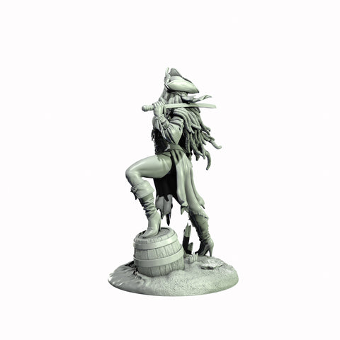 Human Female Pirate, Swashbuckler Rogue, Thief PC NPC Miniature NSFW Topless & Nude versions | 28mm,32mm,54mm,75mm,100mm Scales |DnD 5e