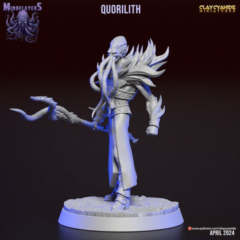 Mind Flayer, Illithid Unpainted Resin Miniature NPC | 28mm, 32mm,54mm,75mm, 100mm Scales | Dungeons and Dragons | Pathfinder | Clay Cyanide