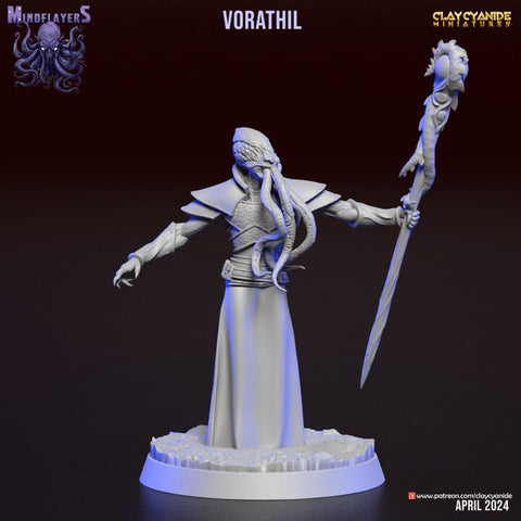 Mind Flayer, Illithid Unpainted Resin Miniature NPC | 28mm, 32mm,54mm,75mm, 100mm Scales | Dungeons and Dragons | Pathfinder | Clay Cyanide