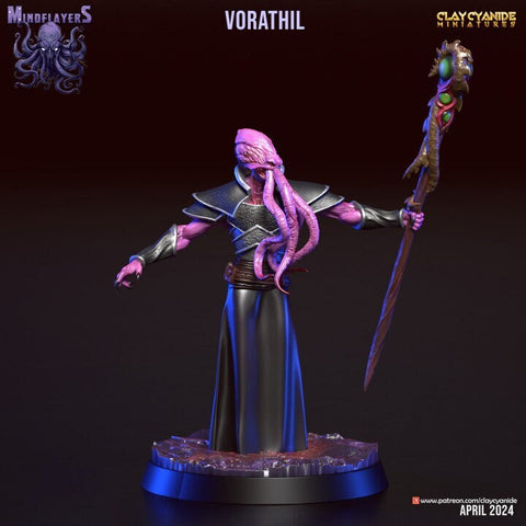Mind Flayer, Illithid Unpainted Resin Miniature NPC | 28mm, 32mm,54mm,75mm, 100mm Scales | Dungeons and Dragons | Pathfinder | Clay Cyanide