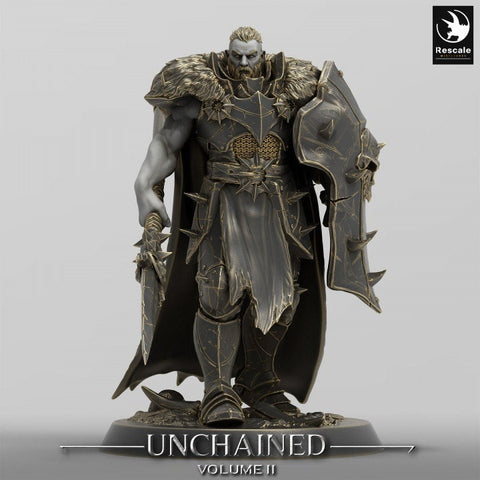 Fighter, Ranger Spear and Shield, Oathbreaker Paladin, DnD Unpainted Miniature| 28mm, 32mm,54mm,75mm,100mm Scales | Dungeons & Dragons