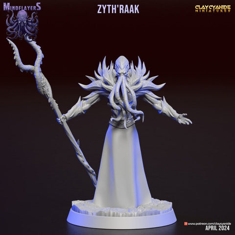Mind Flayer, Illithid Unpainted Resin Miniature NPC | 28mm, 32mm,54mm,75mm, 100mm Scales | Dungeons and Dragons | Pathfinder | Clay Cyanide