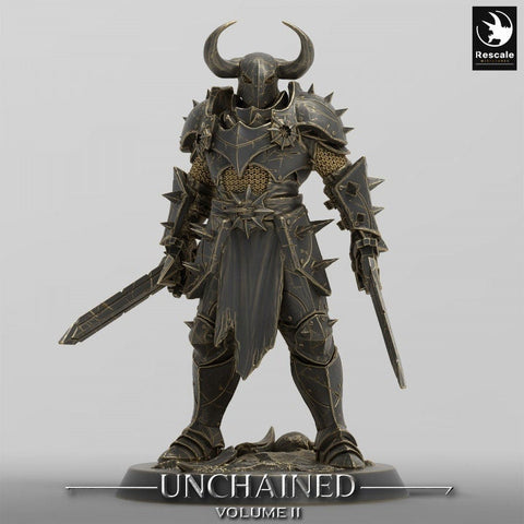 Oathbreaker Paladin, Fighter,Soldier Sword and Shield, DnD Unpainted Miniature| 28mm, 32mm,54mm,75mm,100mm Scales | Dungeons & Dragons