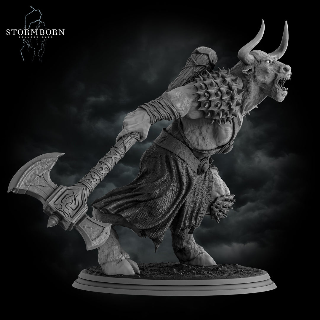 Minotaur Warrior War Chief | Scales: 28mm,32mm,54mm,75mm,100mm | D&amp;D 5e Megaboss | Dungeons and Dragons | Pathfinder | Daybreak Miniatures