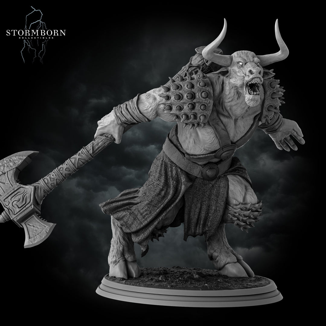Minotaur Warrior War Chief | Scales: 28mm,32mm,54mm,75mm,100mm | D&D 5e Megaboss | Dungeons and Dragons | Pathfinder | Daybreak Miniatures