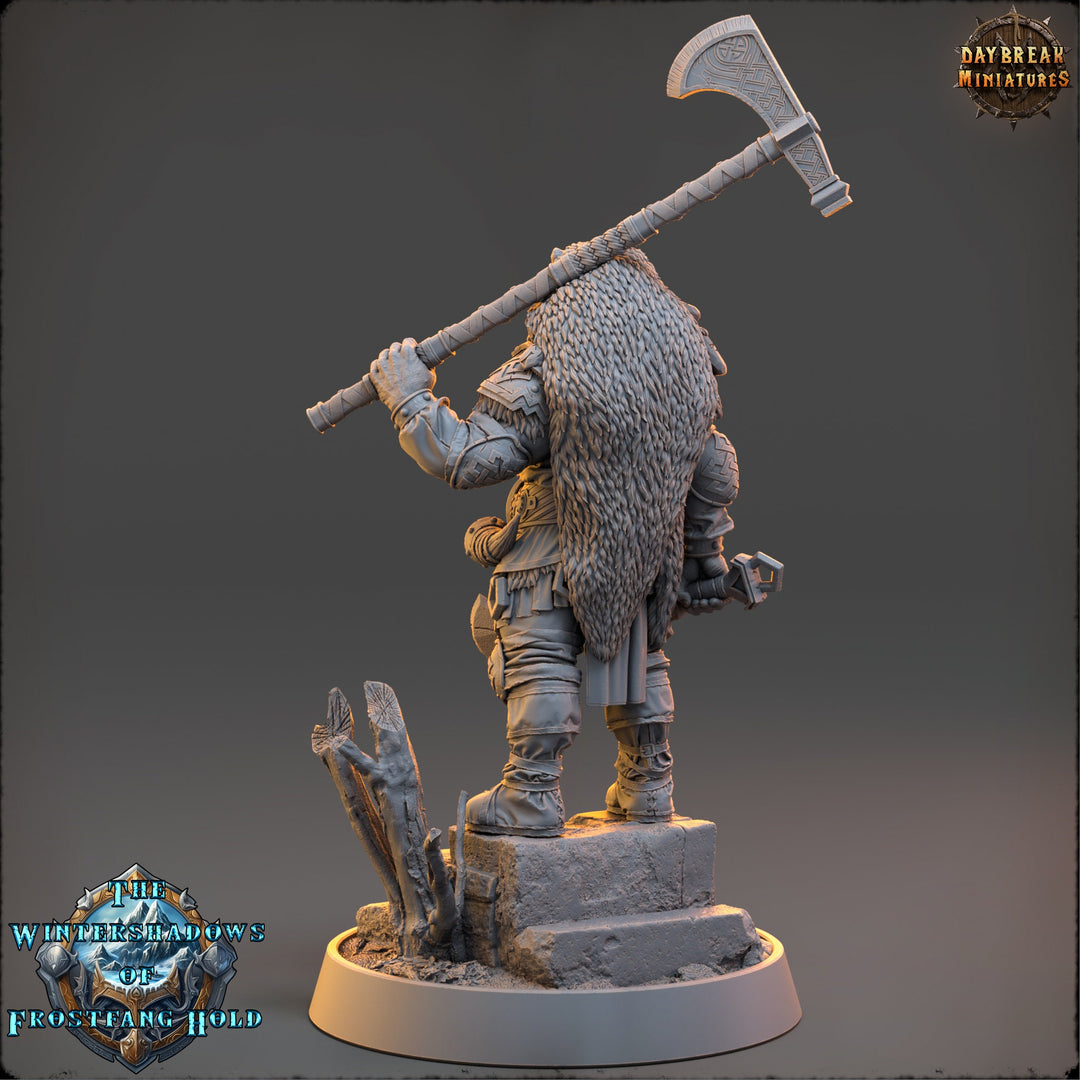 Viking Human Ranger Fighter Axe &amp; Sword PC NPC | 28mm,32mm,54mm,75mm, 100mm Scales | Dungeons and Dragons | Pathfinder | Daybreak Miniatures