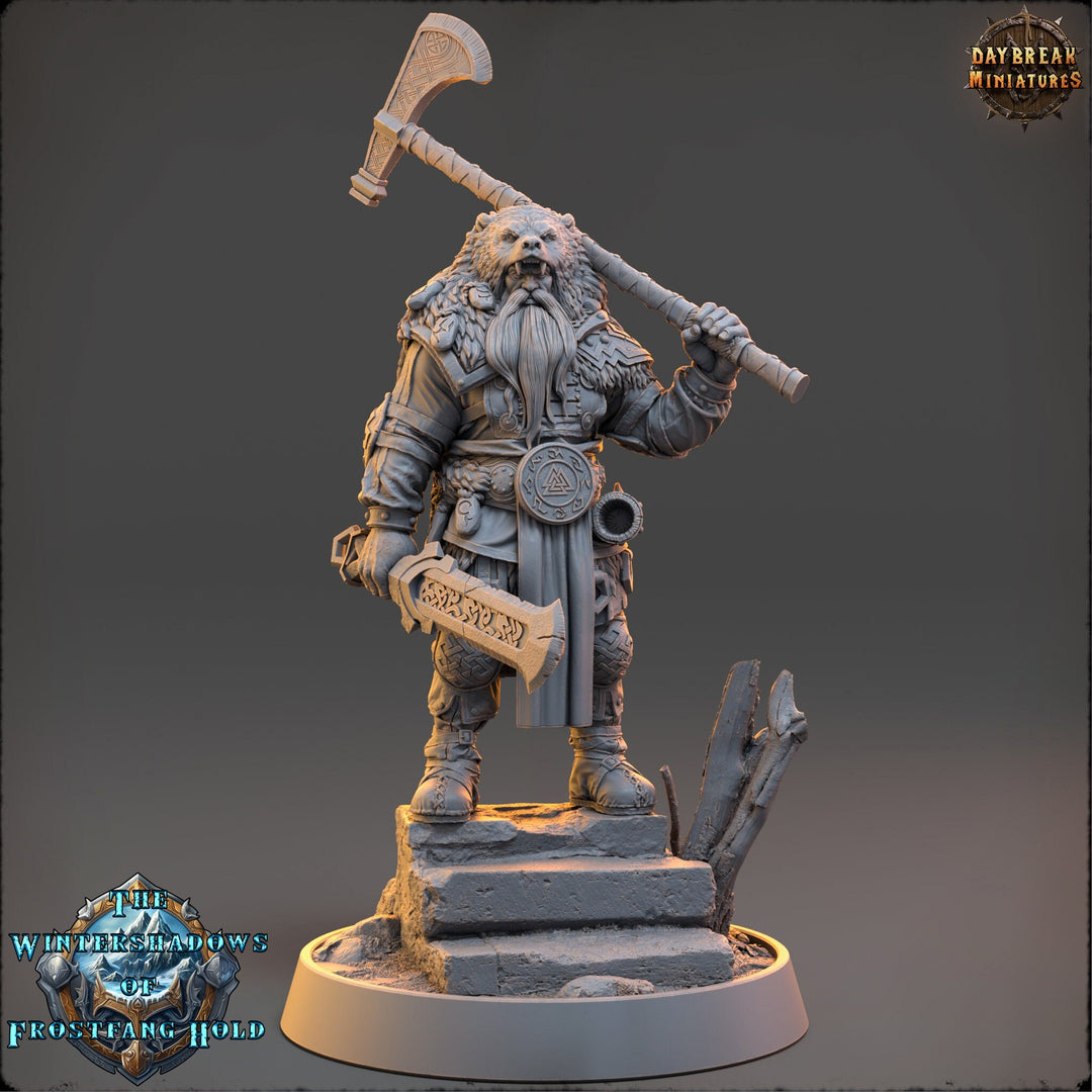 Viking Human Ranger Fighter Axe & Sword PC NPC | 28mm,32mm,54mm,75mm, 100mm Scales | Dungeons and Dragons | Pathfinder | Daybreak Miniatures