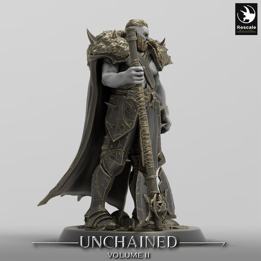 Barbarian Human / Goliath, Ranger,Fighter, with Big Axe, DnD Unpainted Miniature| 28mm, 32mm,54mm,75mm,100mm Scales | Dungeons &amp; Dragons