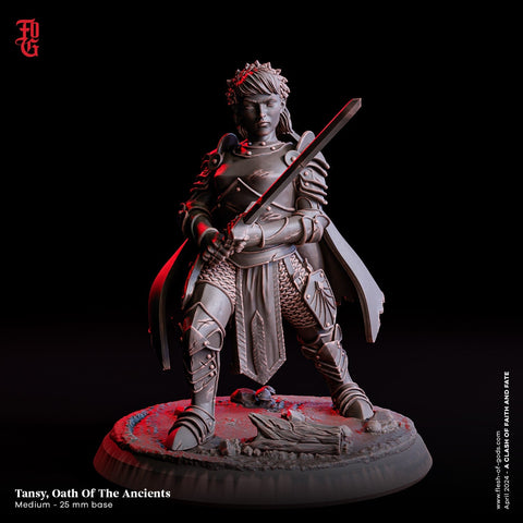 Halfling Paladin Oath of the Ancients, Fighter PC / NPC Resin Figure | 28mm, 32mm,54mm75mm,100mm Scales | D&D 5e Pathfinder | Flesh of Gods