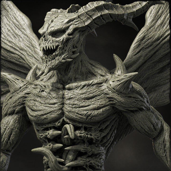 Greater Devil Prime Evil, Demon Lord, Unpainted Miniature | 28mm ,32mm, 54mm, 75mm Scale | Pathfinder | DnD 5E | Dungeons &amp; Dragons 5e