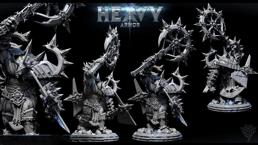 Fighter Barbarian Goliath Heavy Armor | 28mm,32mm,54mm, 75mm Scales | Dungeons and Dragons | Pathfinder | Tabletop RPG | Mini Monster Mayhem