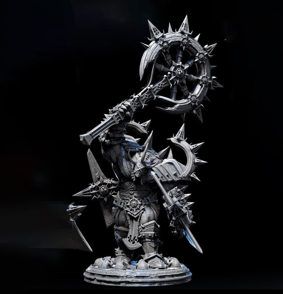 Fighter Barbarian Goliath Heavy Armor | 28mm,32mm,54mm, 75mm Scales | Dungeons and Dragons | Pathfinder | Tabletop RPG | Mini Monster Mayhem