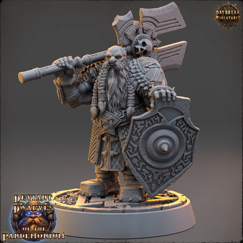 Dwarf Duergar Fighter | D&D| 28mm,32mm,54mm, 75mm, 100mm Scale | Pathfinder Mini for Painting | Daybreak Miniatures