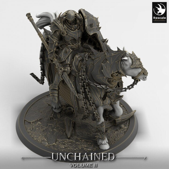 Chaos Knight Mounted on Horse Spear , Oathbreaker Paladin | Dungeons and Dragons 5e | 28mm,32mm,54mm,75mm Scale | Pathfinder