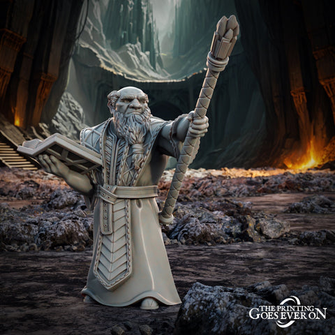 Dwarf Wizard Miniatures | Spell Caster | Dungeons and Dragons | 28mm,32mm,54mm, 75mm, 100mm Scales | Pathfinder | Figure for Painting|