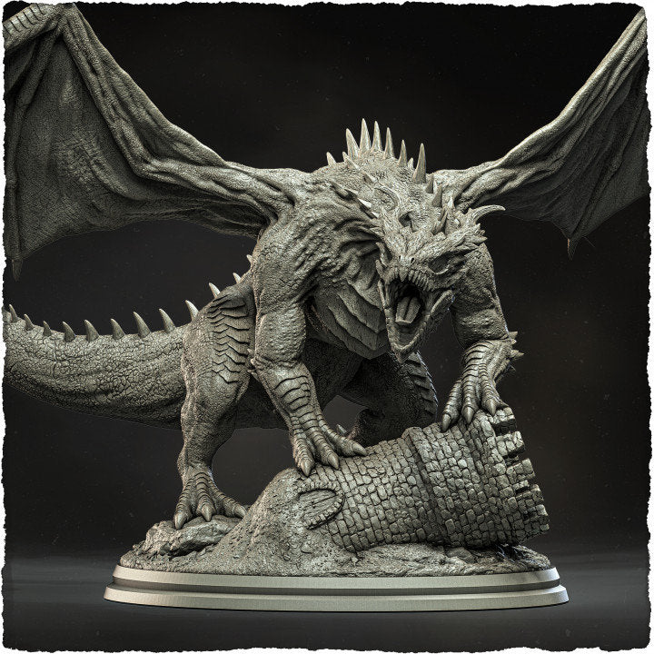 Chromatic Green Dragon (4 sizes) D&amp;D Miniature | 250mm Long, 250mm Wing Span | Resin Dragon Statue | Figurine | Dungeons and Dragons 5e