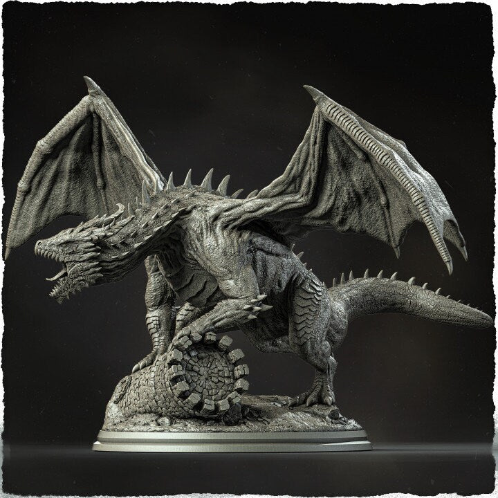 Chromatic Green Dragon (4 sizes) D&amp;D Miniature | 250mm Long, 250mm Wing Span | Resin Dragon Statue | Figurine | Dungeons and Dragons 5e