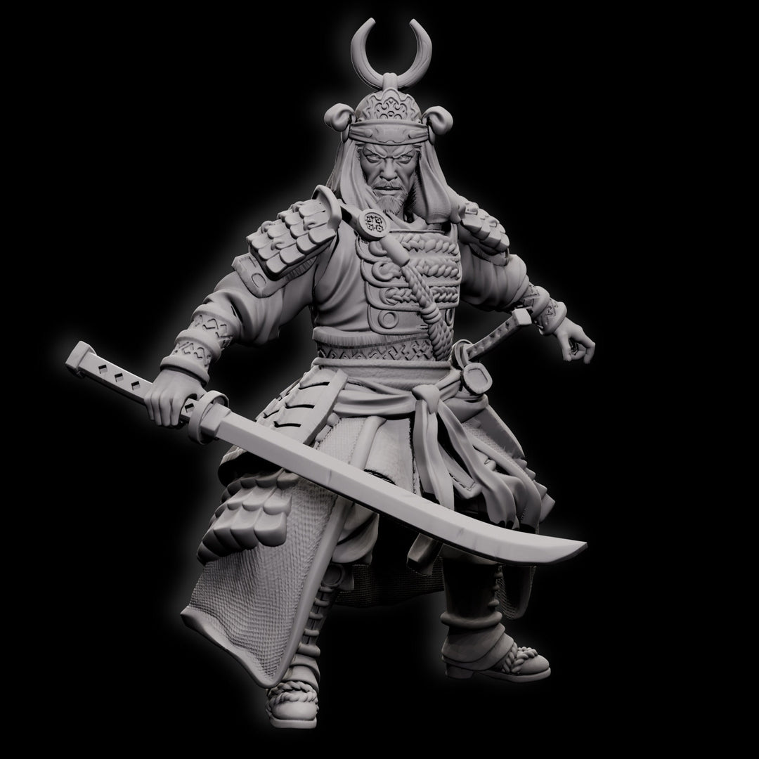 Human Fighter Samurai Kensa with Katana & Armor | DnD Miniature 5 Sizes /Scale / unpainted
